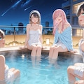 都会の露天風呂で女子会 4枚目