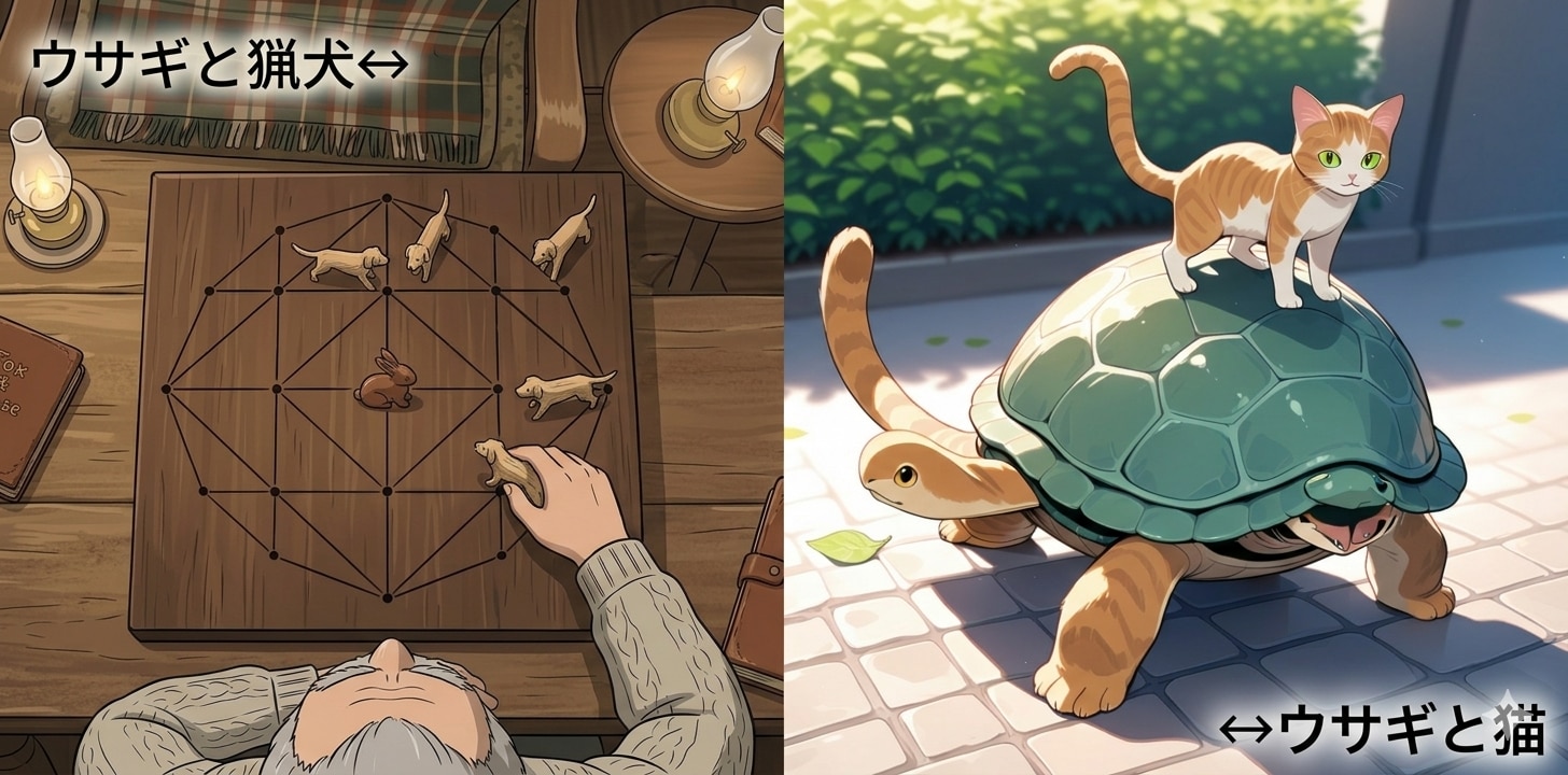 [告知付]ウサギと猟犬↔