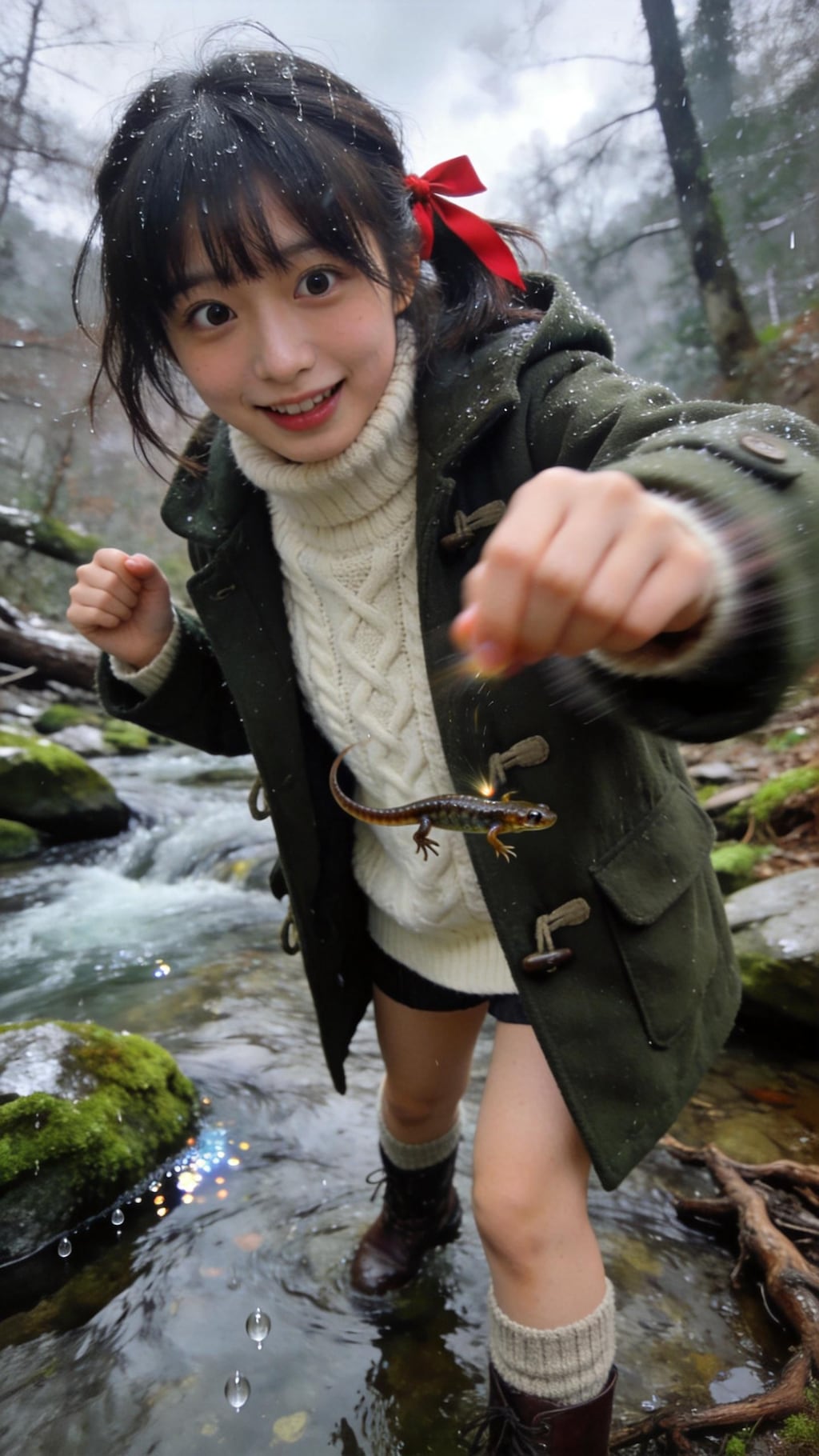 The Little Creature by the Winter Stream