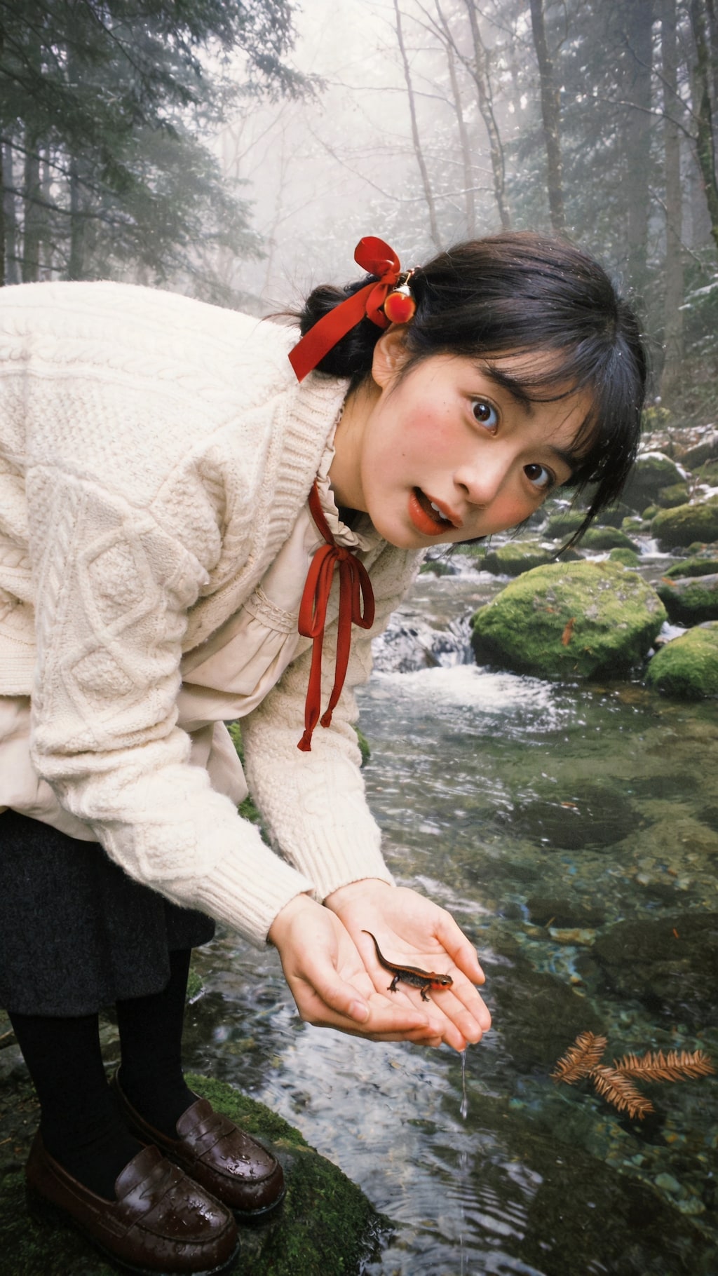 The Little Creature by the Winter Stream