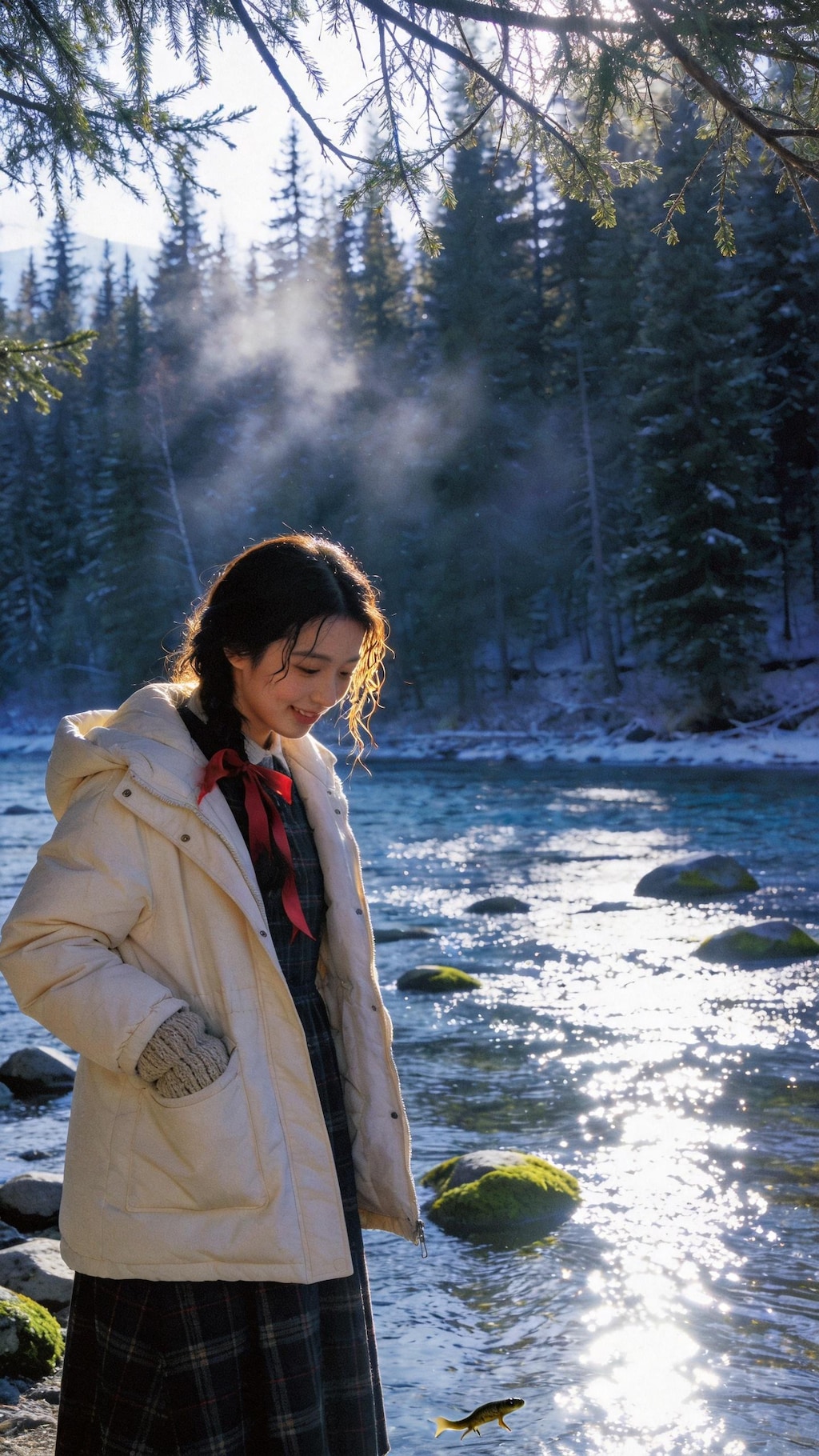 The Little Creature by the Winter Stream