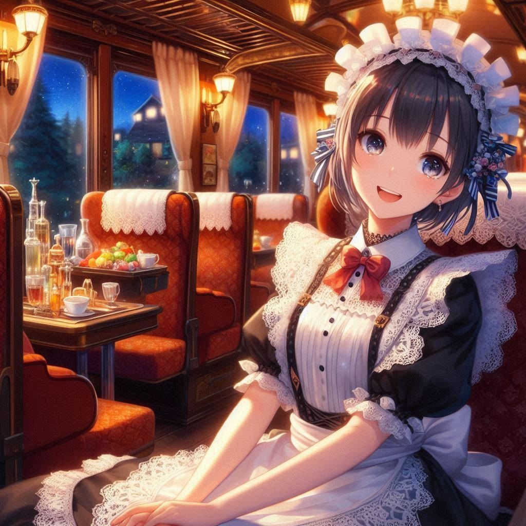 遊び疲れメイドさん。