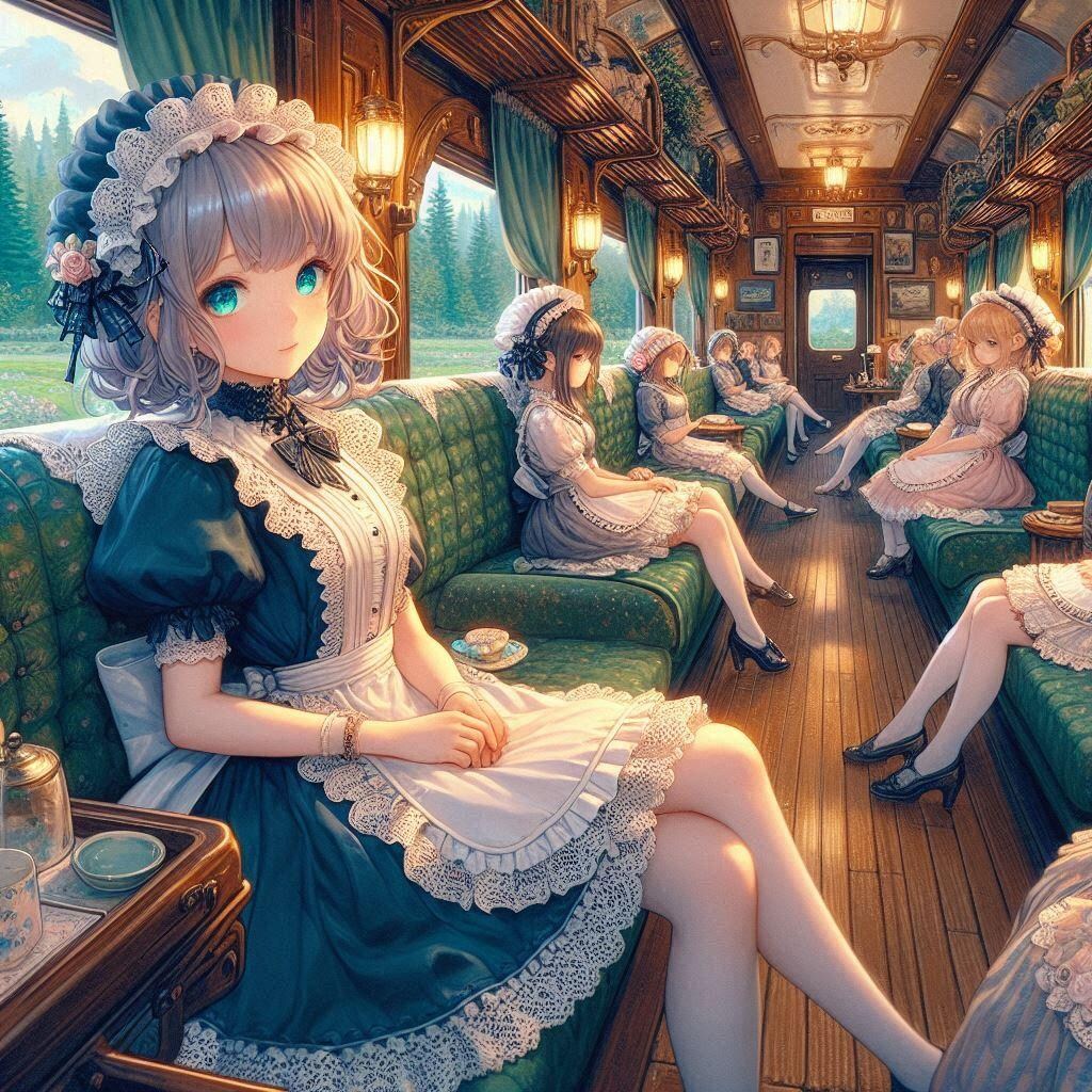 遊び疲れメイドさん。