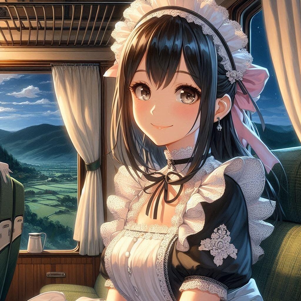 遊び疲れメイドさん。