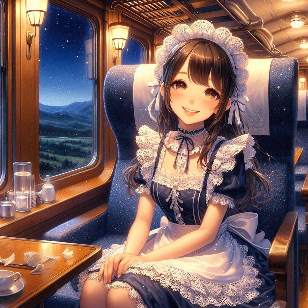 遊び疲れメイドさん。