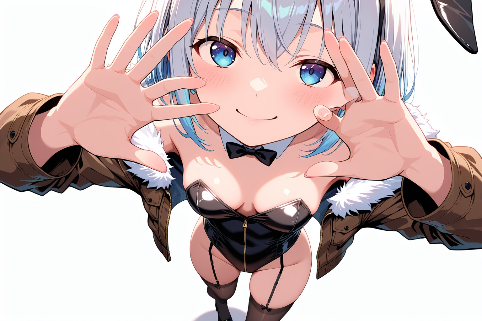 元気な銀髪ちゃん36『指の間から覗き込み』