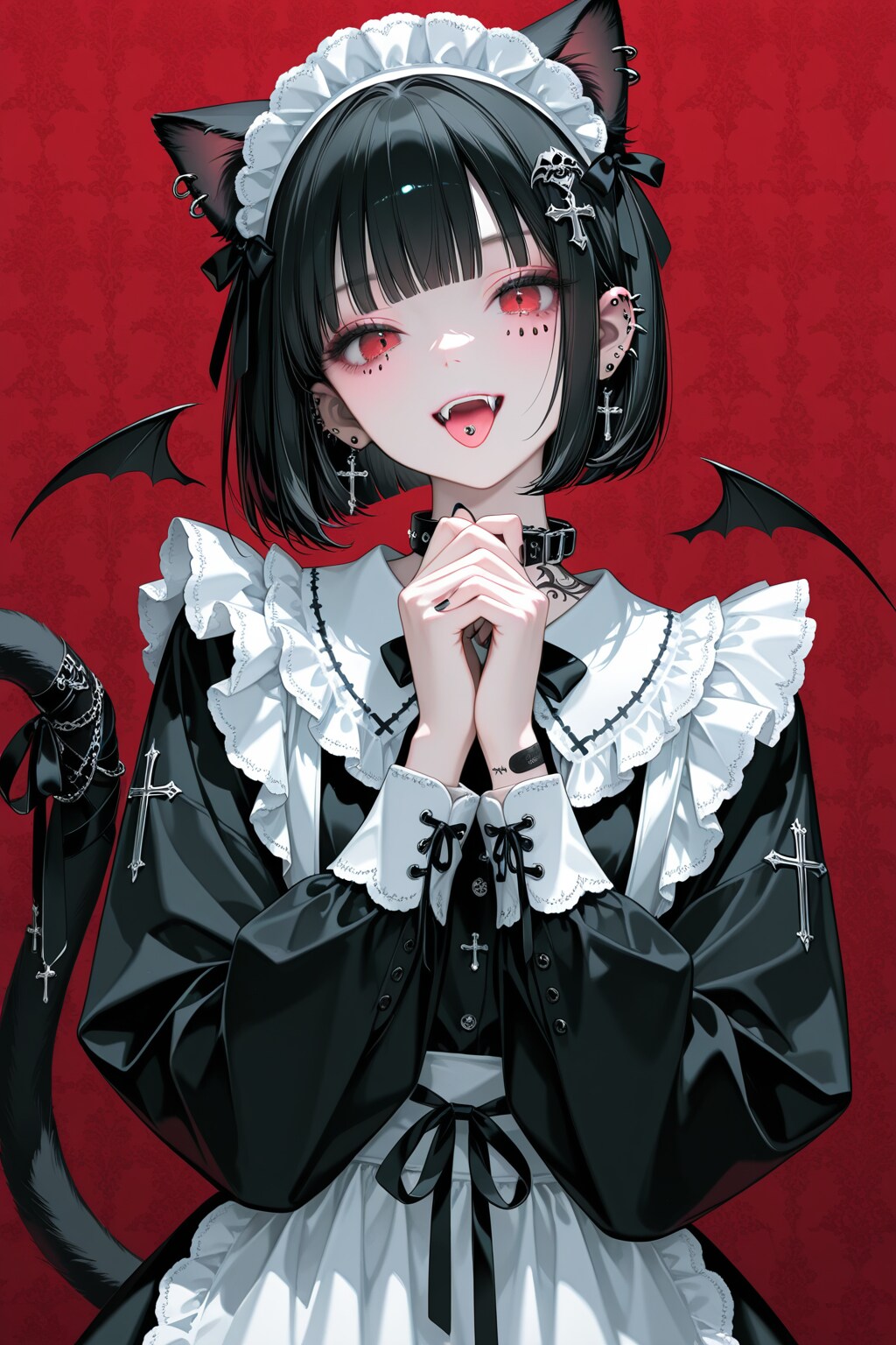 Cat-eared maid vampire | の人気AIイラスト・グラビア