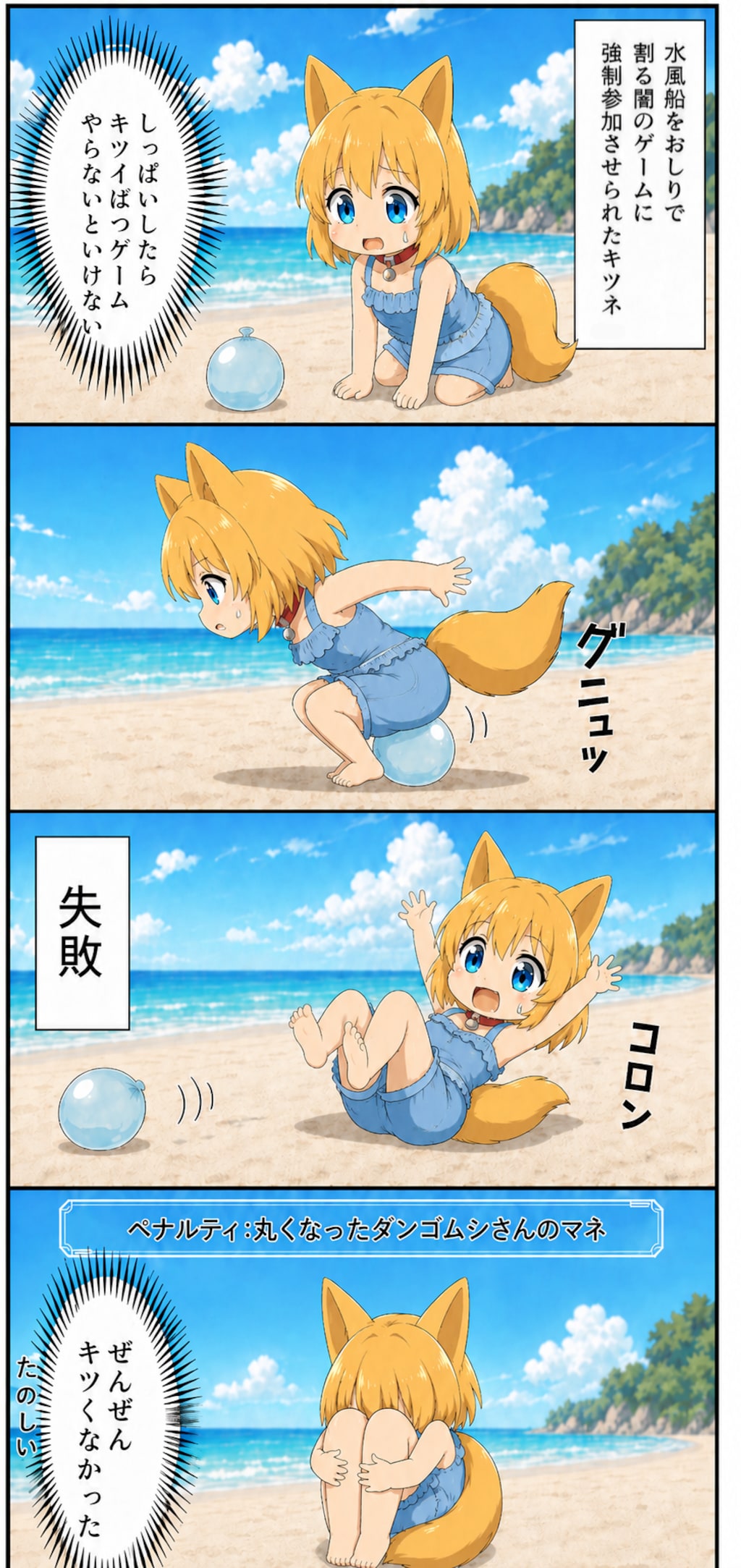 風船にかける圧が足りずに敗北するキツネ