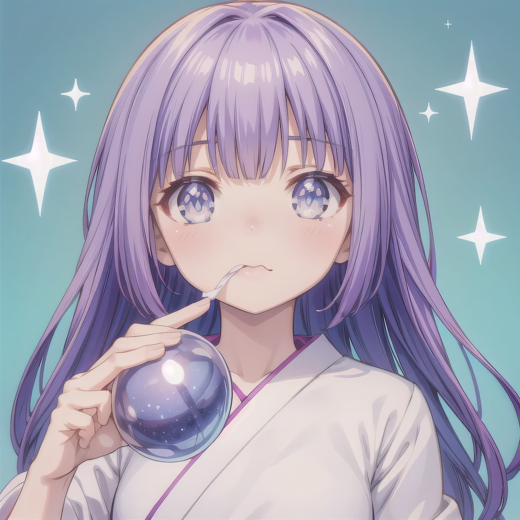 紫髪ロングのミニキャラ