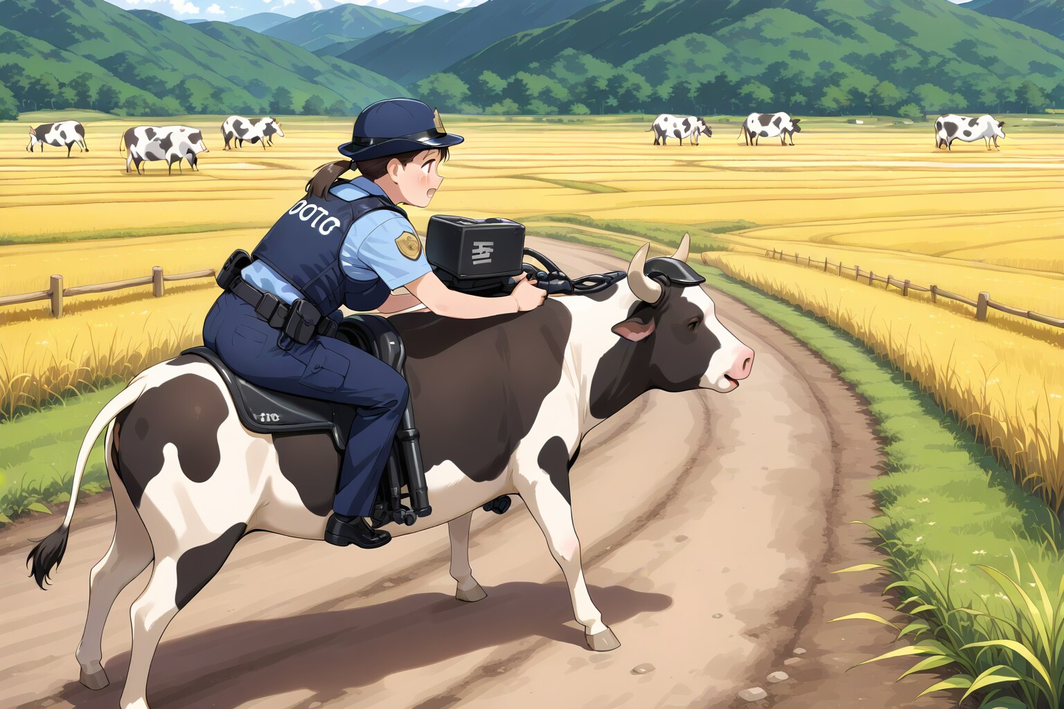 「すっぺ～ど違反しでる牛は居ねがぁ～？」 | の人気AIイラスト・グラビア