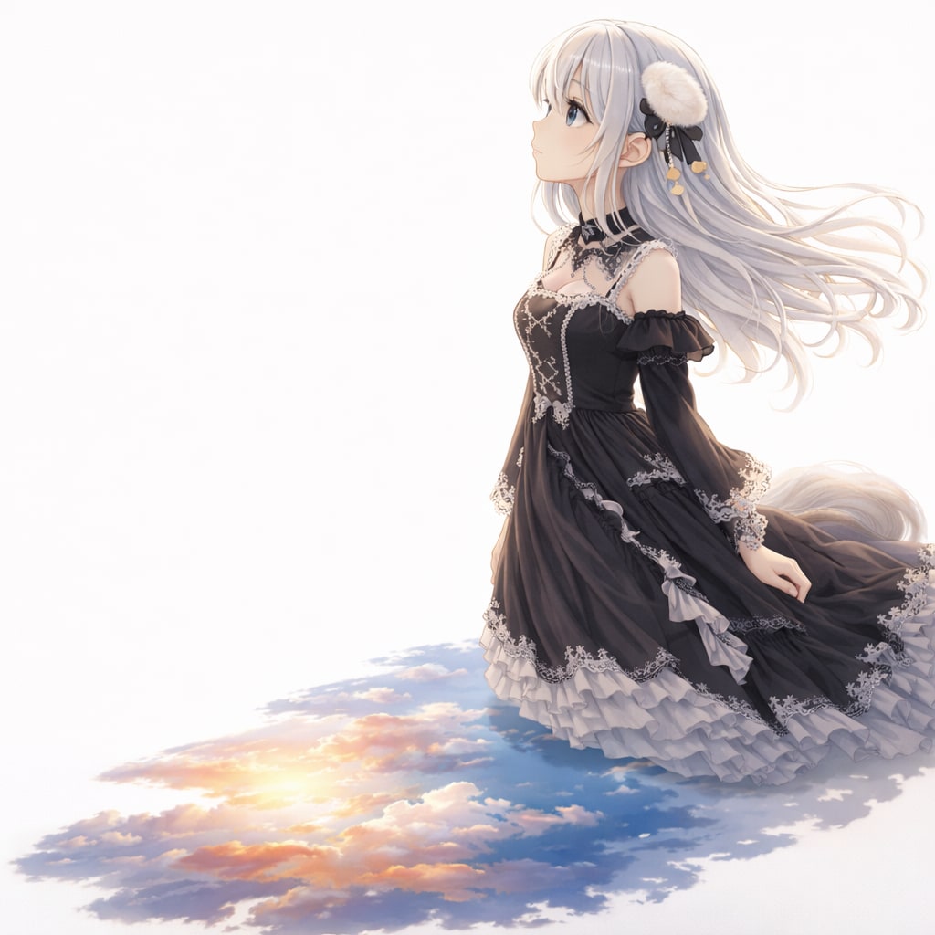 空を差し出す子