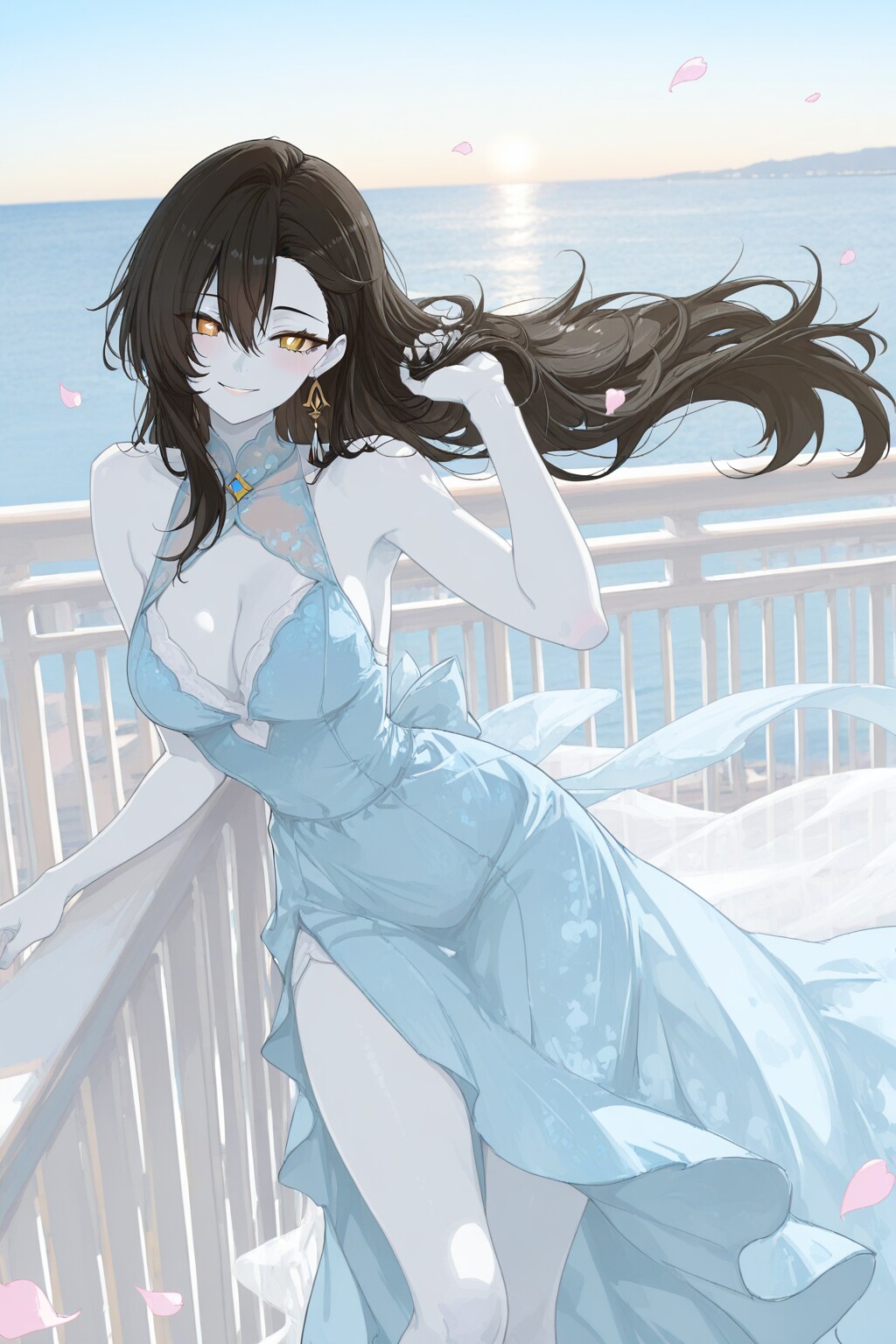 海辺のテラスにて