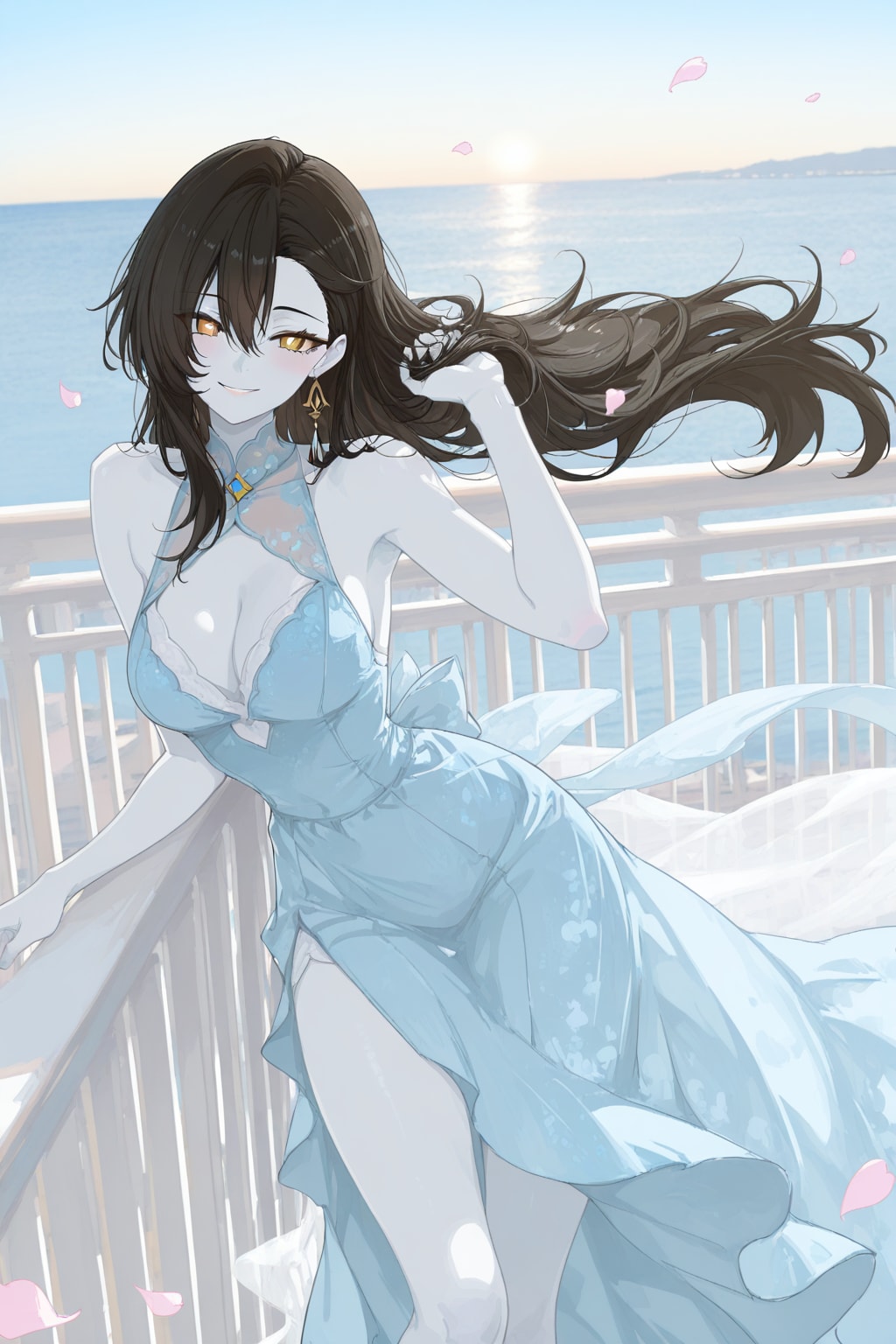 海辺のテラスにて