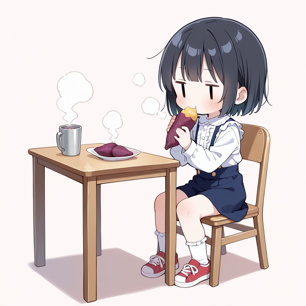 いもを食べる（サツマイモ）