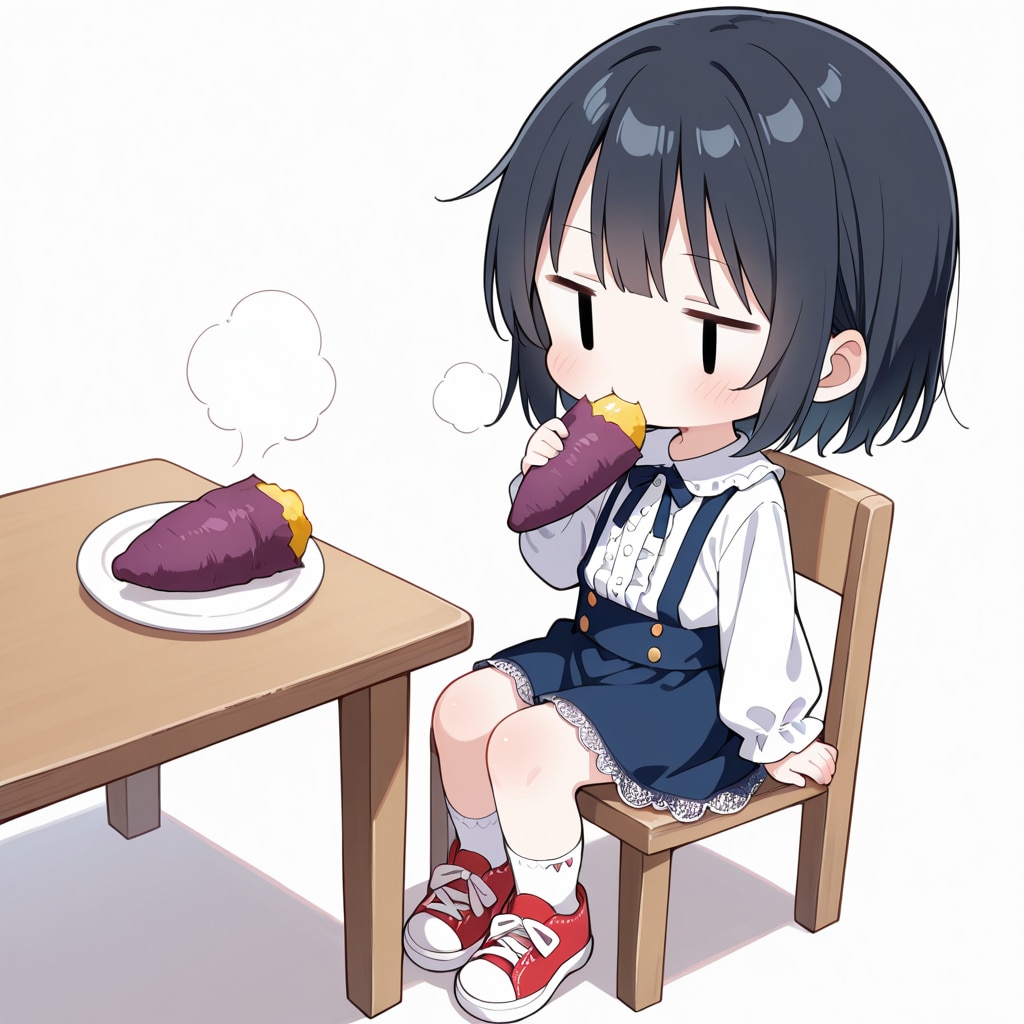 いもを食べる（サツマイモ）