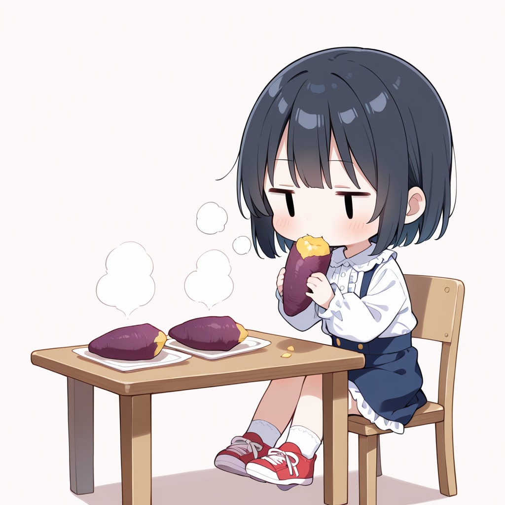 いもを食べる（サツマイモ）