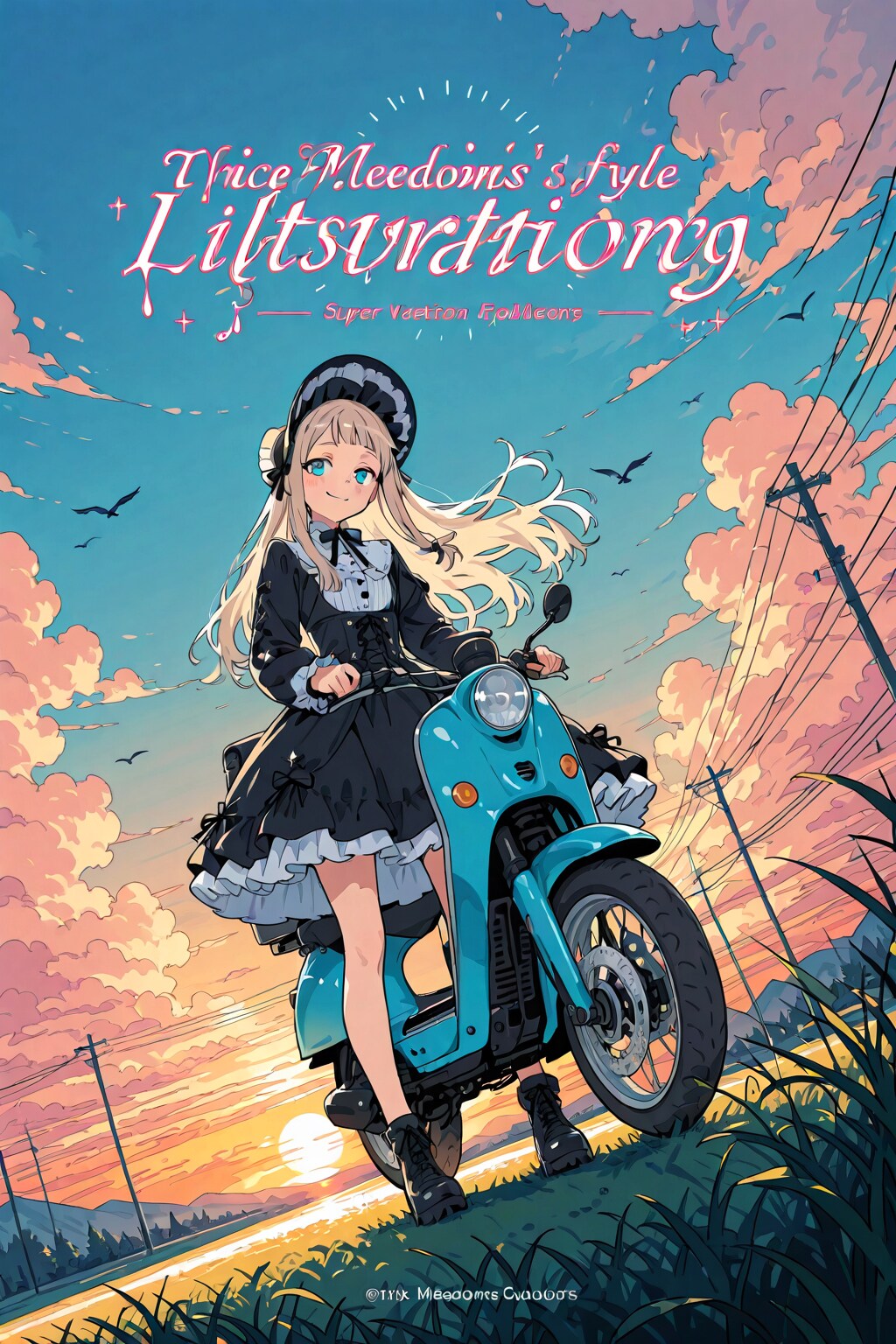 夕暮れのドレス少女