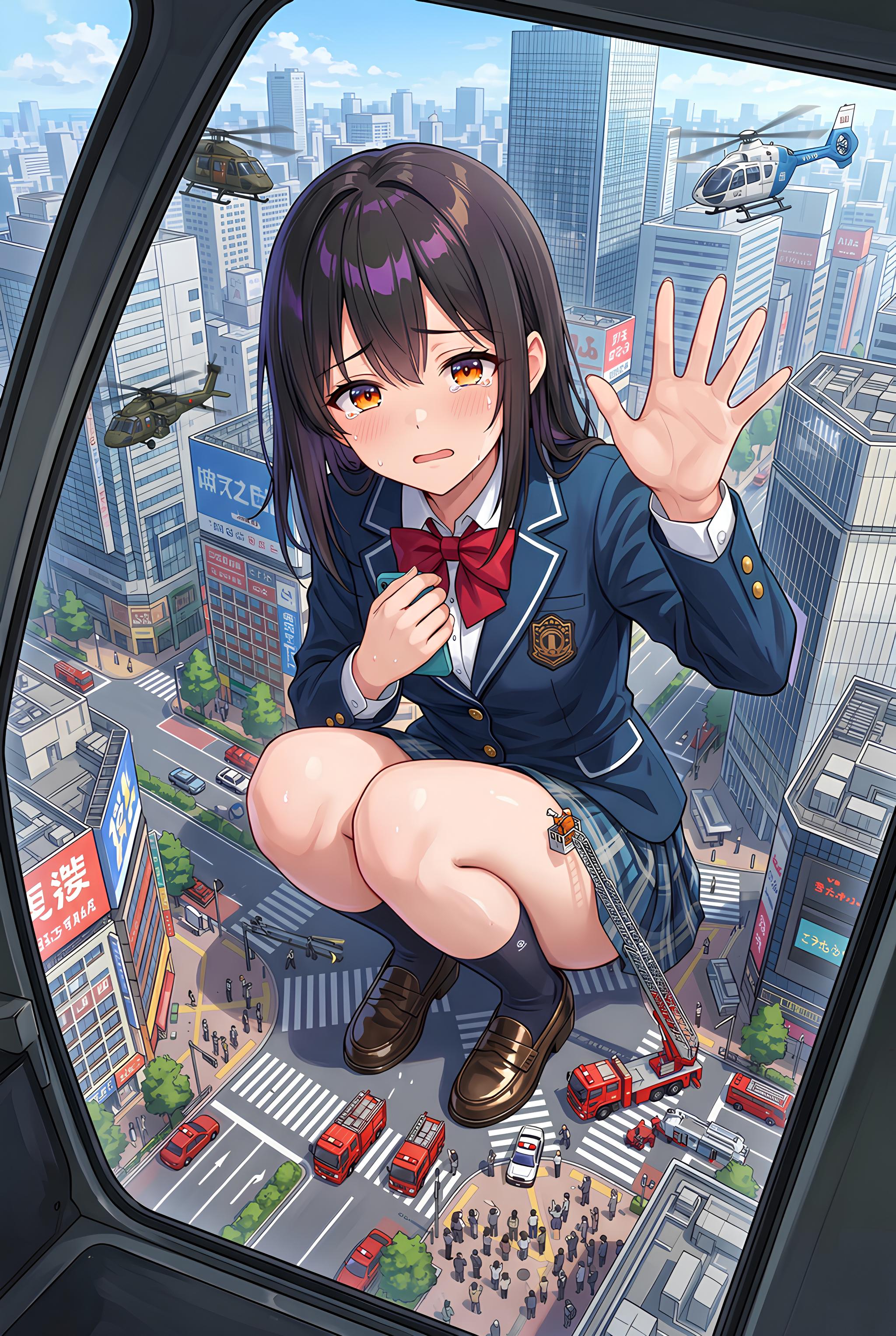 巨大女子高生の受難