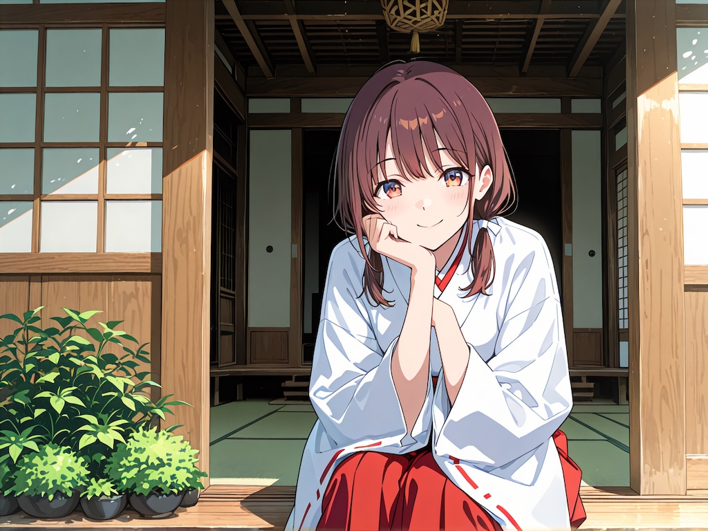 Girl is the shrine maiden