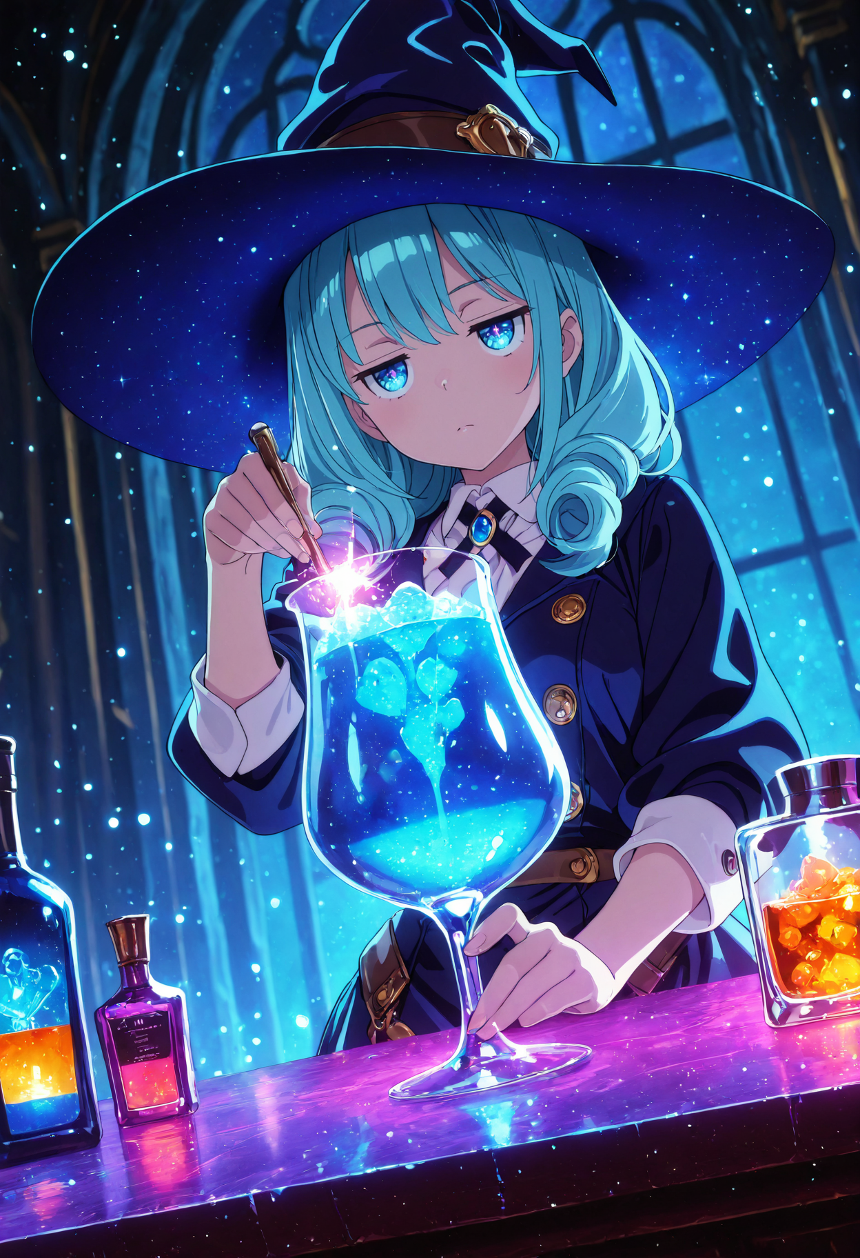 魔法バーの魔女が作る夜空カクテル🌌