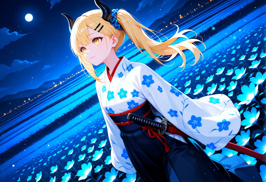 青き和の世界と女鬼高生さん