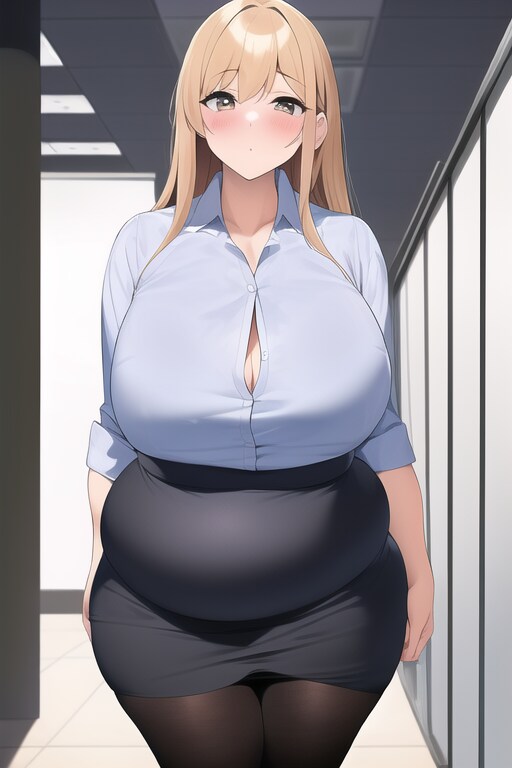 ムチムチボテ腹巨乳でだんごみたいなOLおねえさん