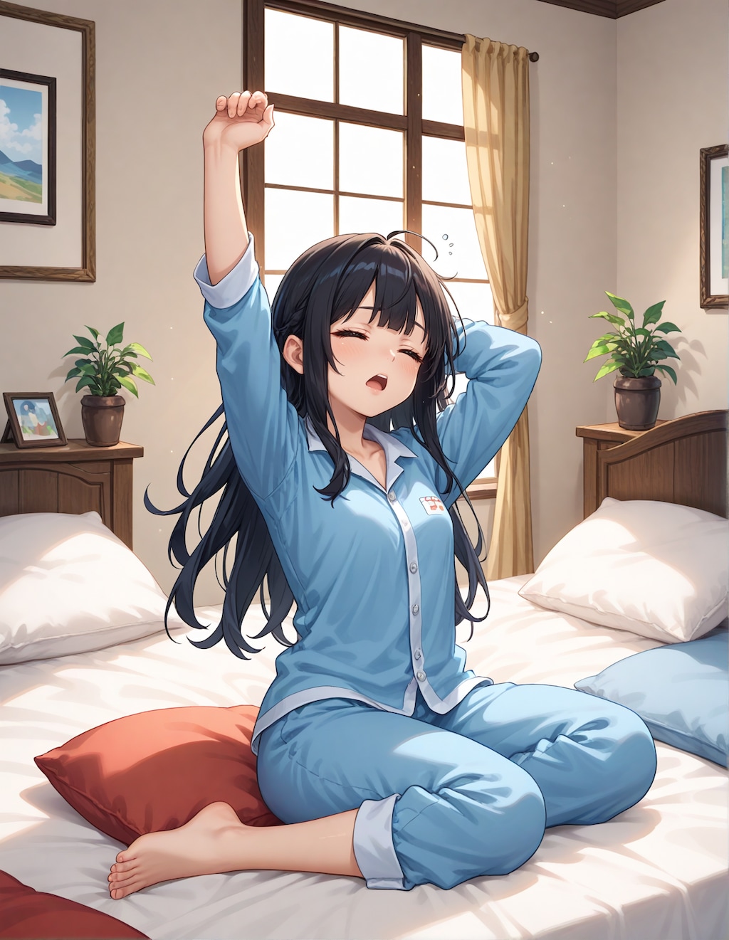 今日から学校かぁ～眠い～