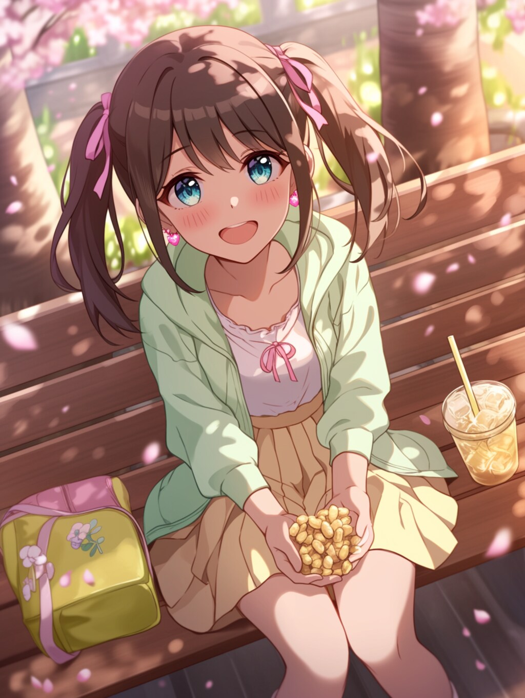 ナッツとサイダーでお花見