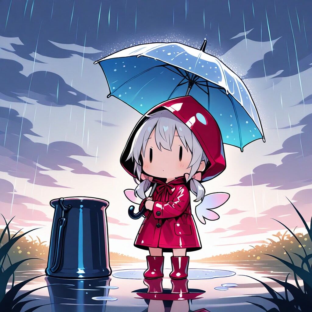 レインコートのチビメイドさん