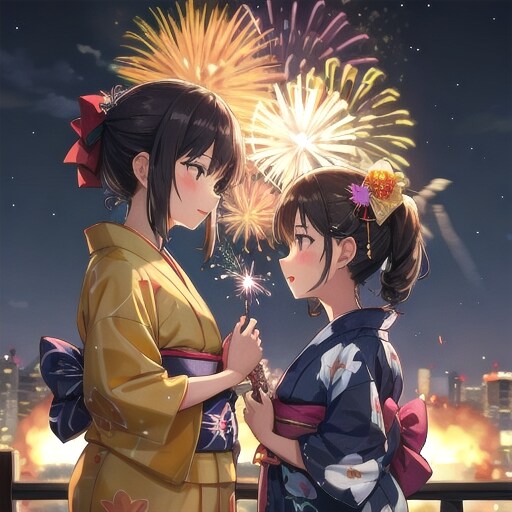 百合の大輪夜空に咲いて | の人気AIイラスト・グラビア