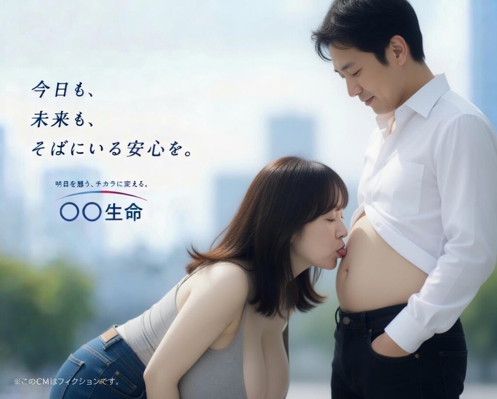 CMのお姉さん　が４０代になってキス