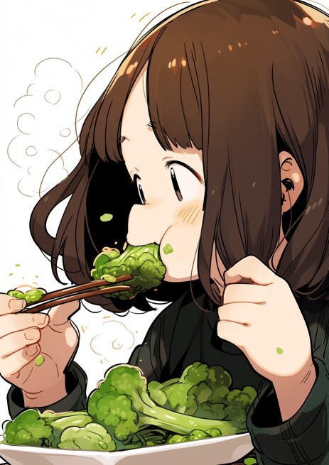 ブロッコリーもぐもぐ
