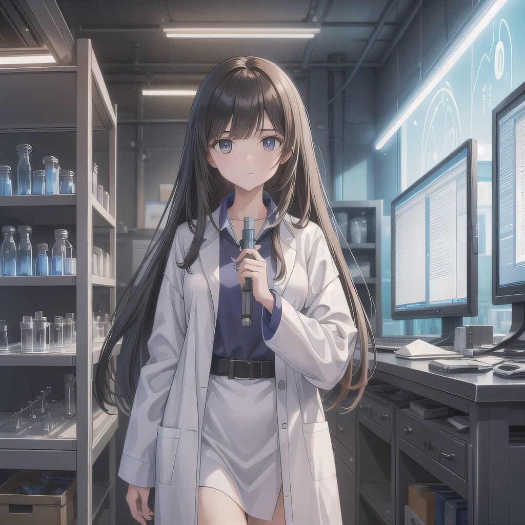 黒髪ロングで白衣の少女２９