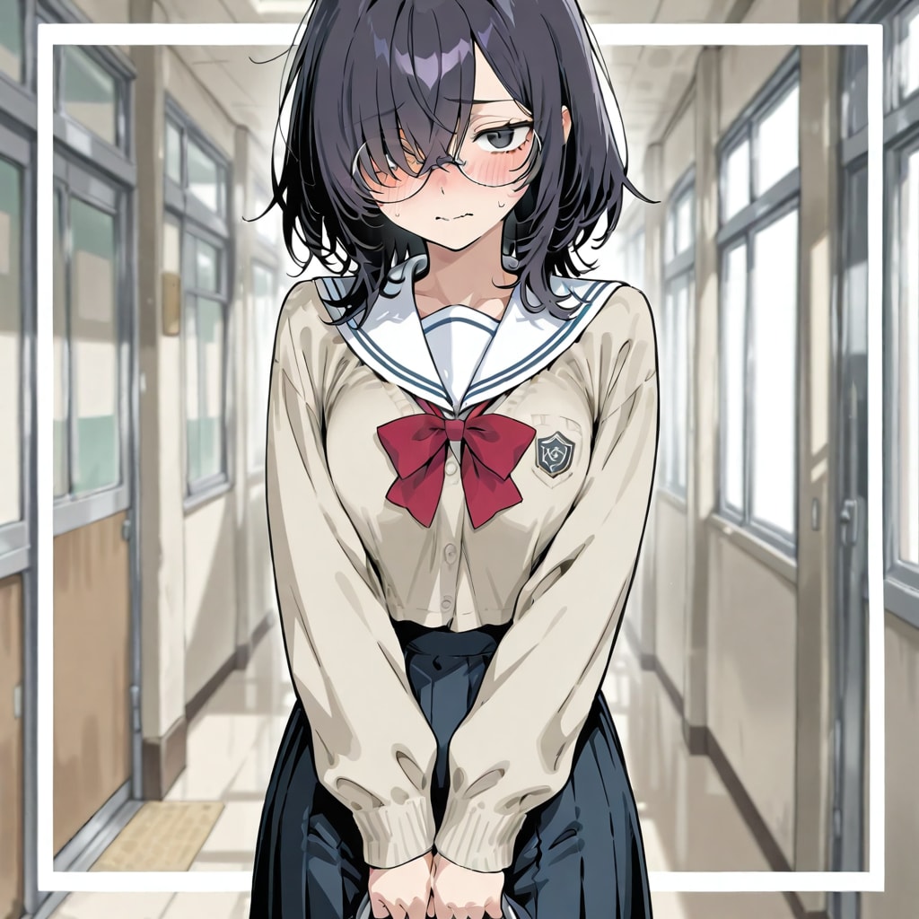 制服メカクレちゃん