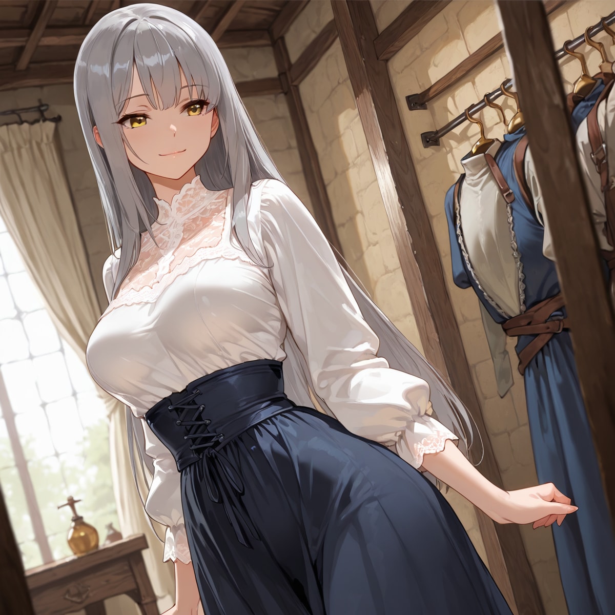 試着中