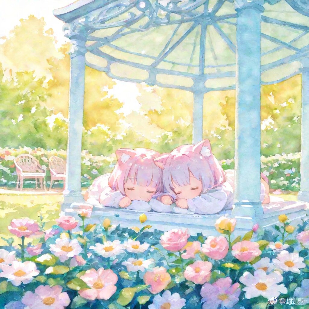 ガゼボでお昼寝