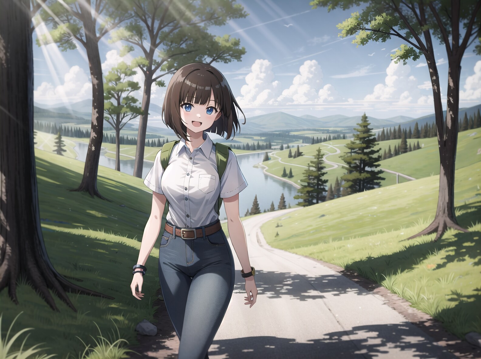 山の森での散歩