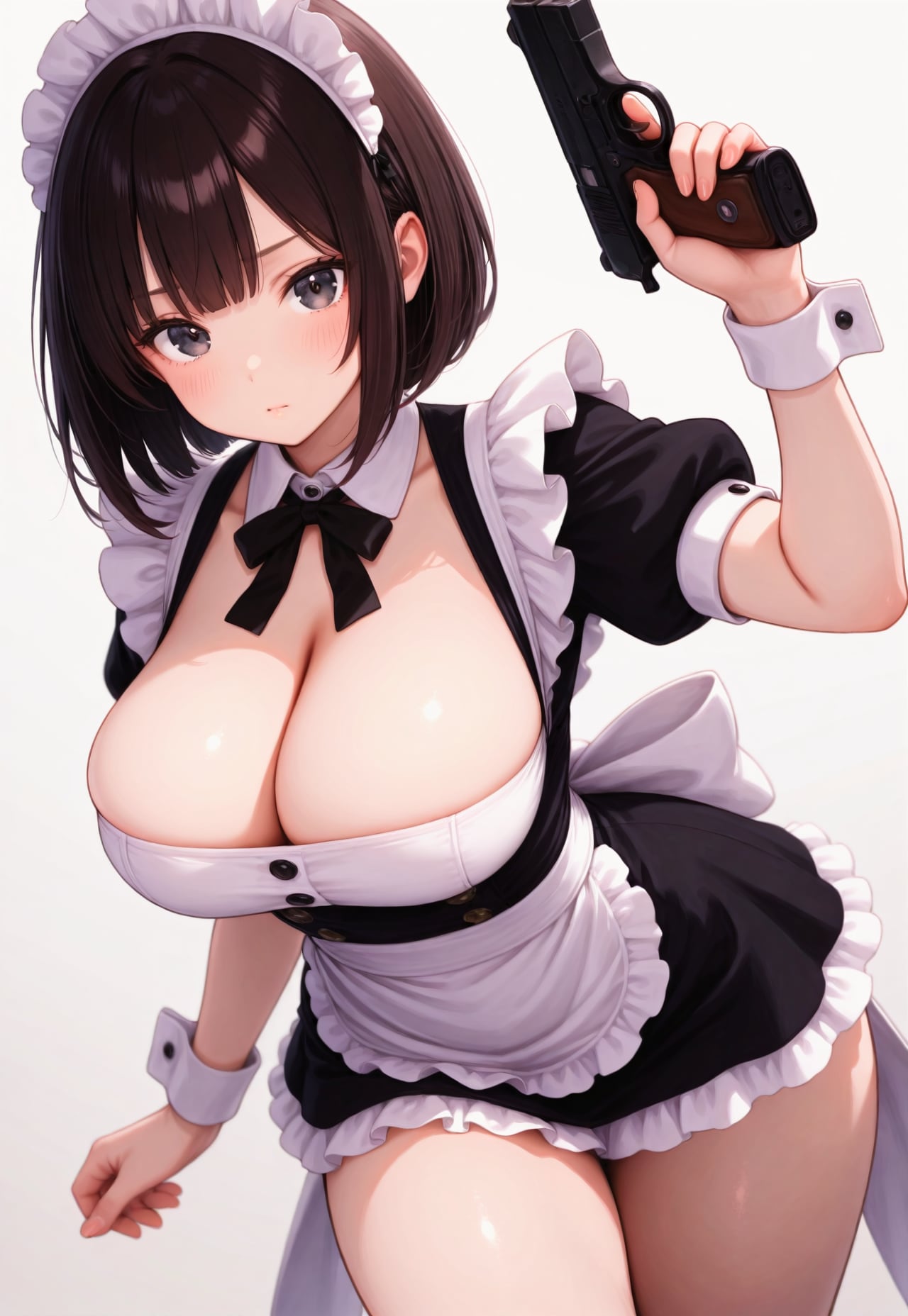 1359（銃を持ったメイド） | の人気AIイラスト・グラビア