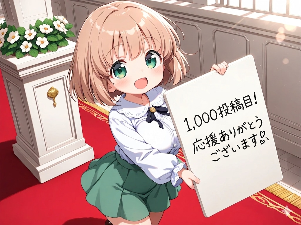 1,000投稿目！応援ありがとうございます！