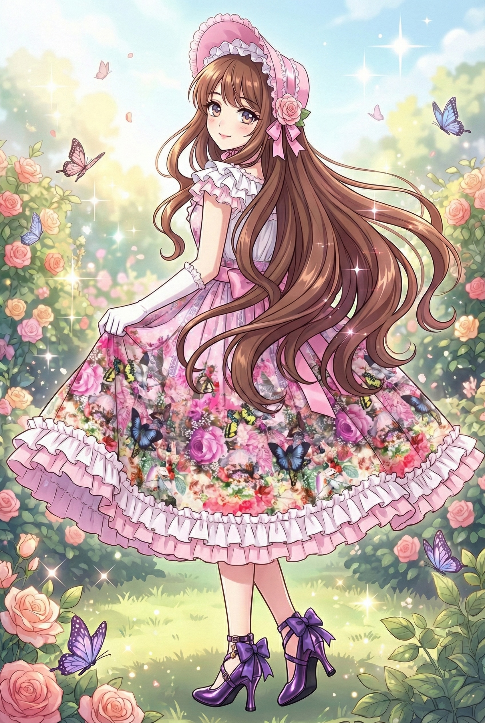 園に舞う瑠璃蝶 | の人気AIイラスト・グラビア