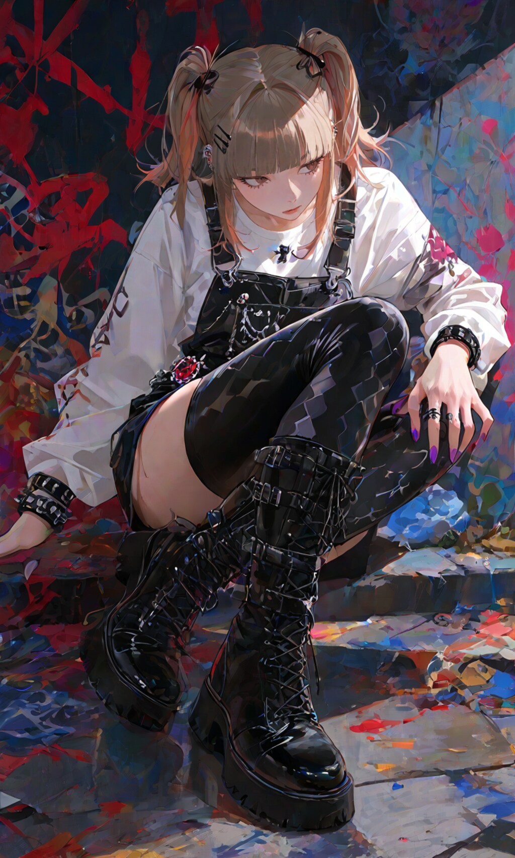 久々レザーサロペットしばあや