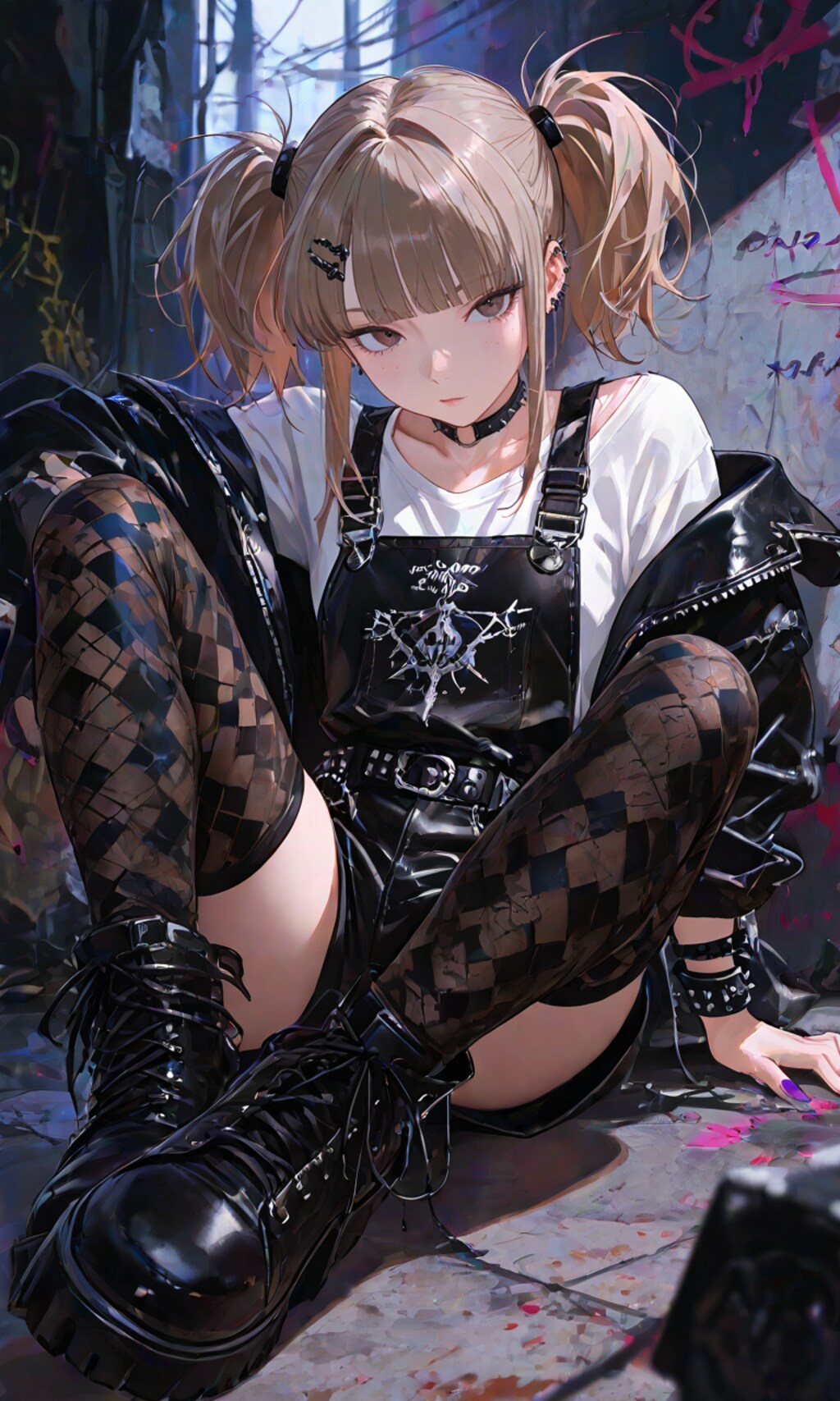 久々レザーサロペットしばあや