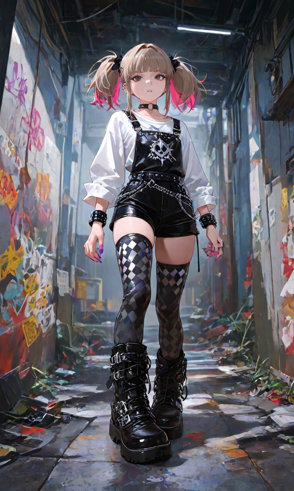 久々レザーサロペットしばあや