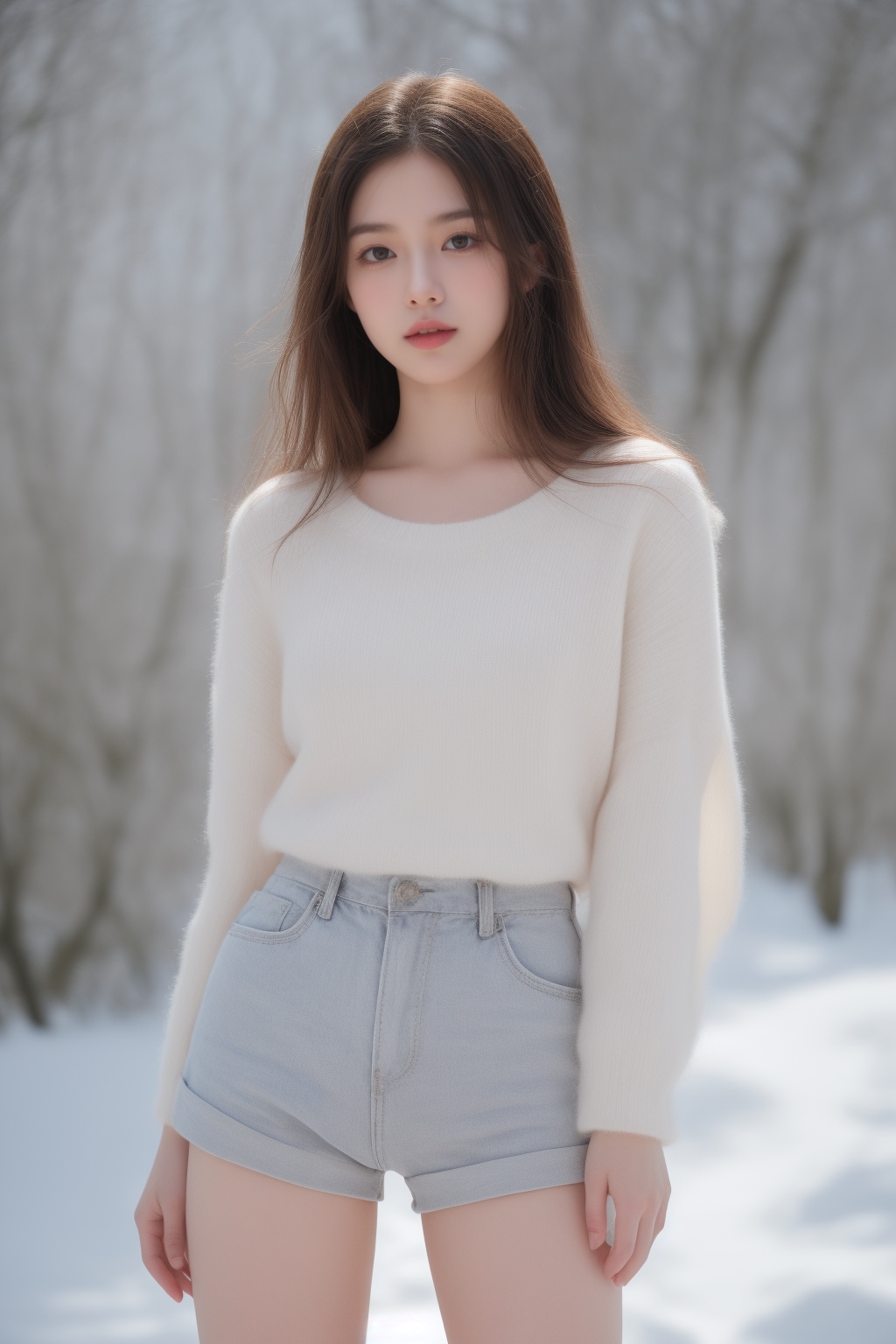 雪景色と彼女達