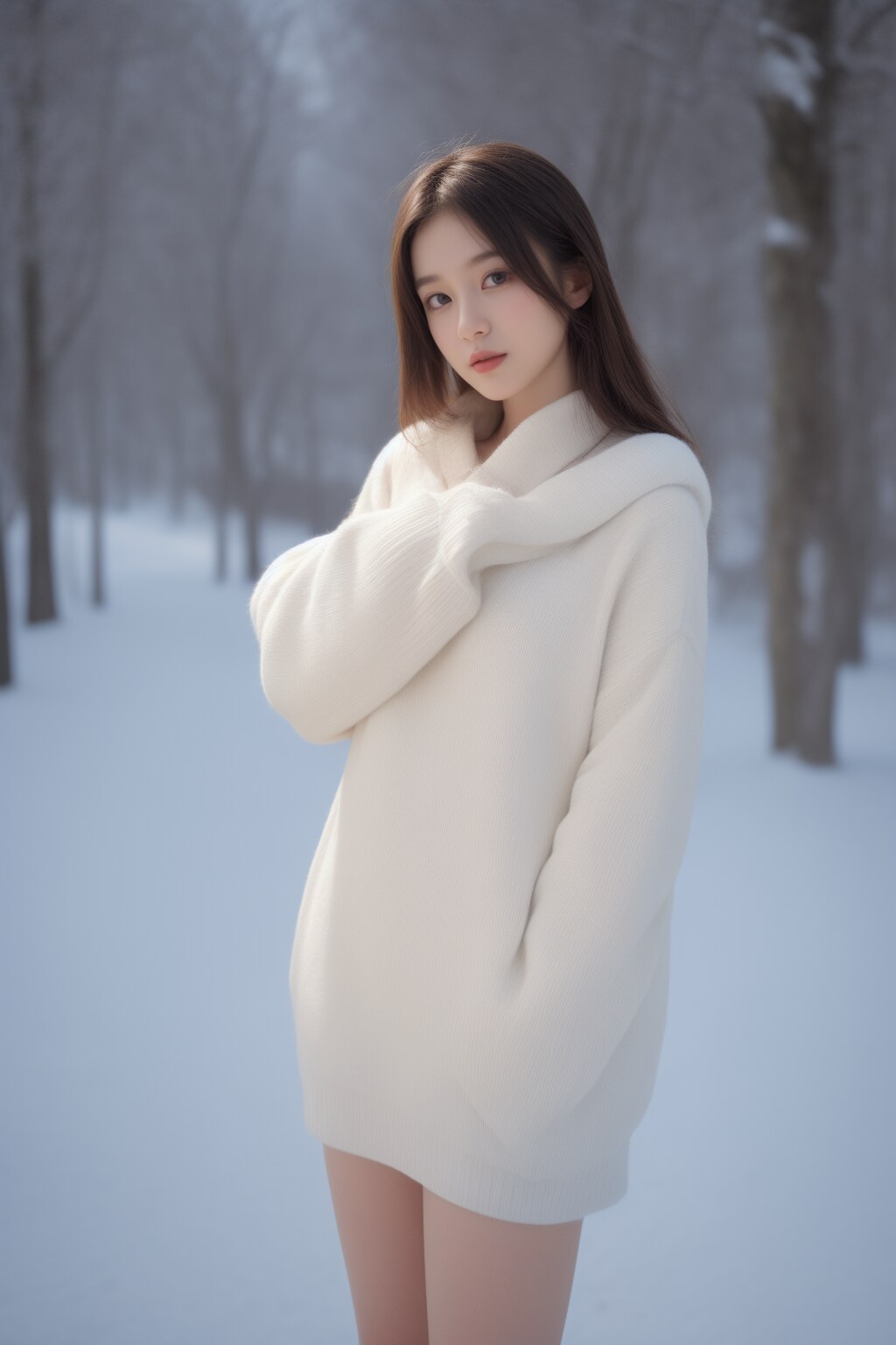 雪景色と彼女達