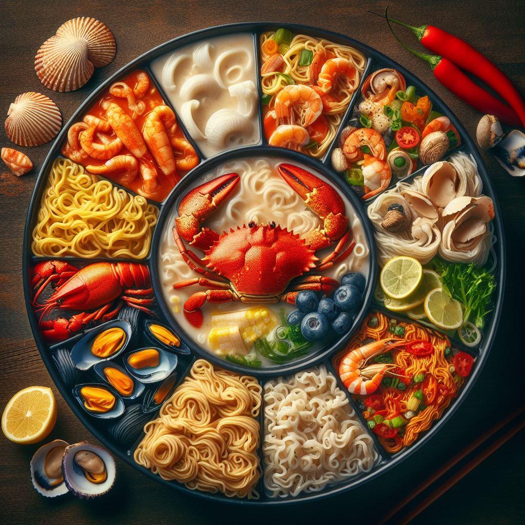 アメリカのseafood noodle