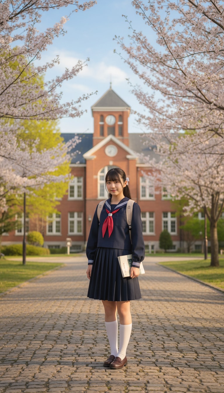 セーラー服を着た日本の生徒の全身写真(2.5) | の人気AIイラスト・グラビア