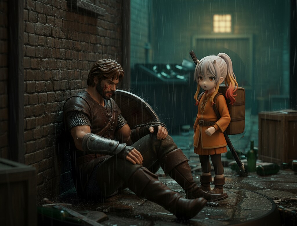 雨の中の出会い