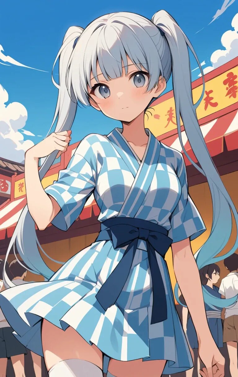 『夏だ！　浴衣だ！　ニーソだ！』inルルイエ。 | の人気AIイラスト・グラビア