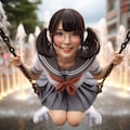 公園ではしゃぐ女の子 4枚目